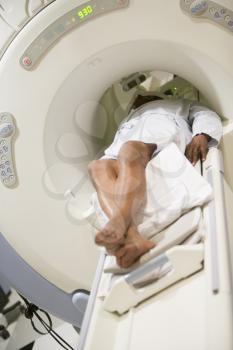 Royalty Free Photo of a Person Having a CAT Scan