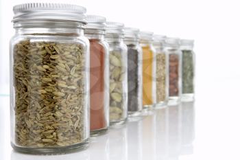 Royalty Free Photo of Jars of Herbs and Spices 