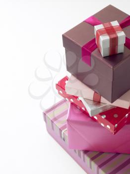 Royalty Free Photo of a Stack of Wrapped Presents