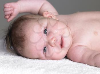 Royalty Free Photo of a Baby on a Blanket