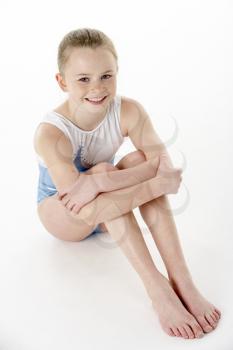 Studio Portrait Of Young Female Gymnast