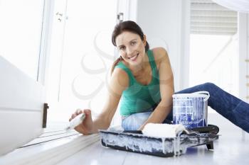 Woman decorating house