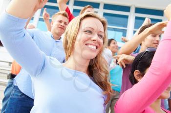 Audience Dancing At Outdoor Concert Performance