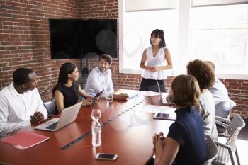 Businesswoman Addressing Boardroom Meeting