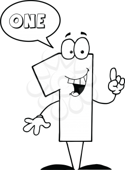 Royalty Free Clipart Image of a Number One