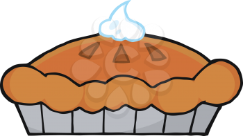 Royalty Free Clipart Image of a Pie With Whipped Cream