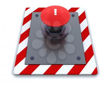 3d render of push button with symbol