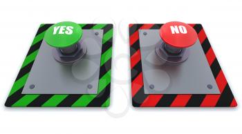 3d render of push button with symbol