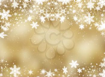 Abstract background of snowflakes and stars