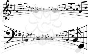 Abstract styled music notes designs