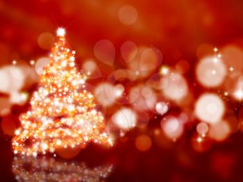 Sparkly Christmas tree on an abstract background