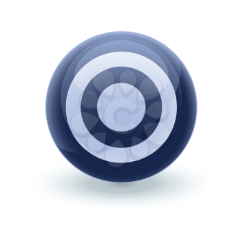 Royalty Free Clipart Image of a Blue Ball Target