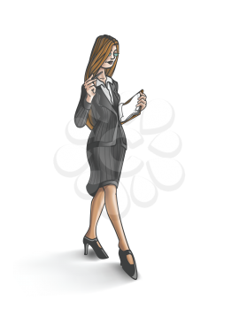 Royalty Free Clipart Imgae of a Businesswoman With Paper and Pen