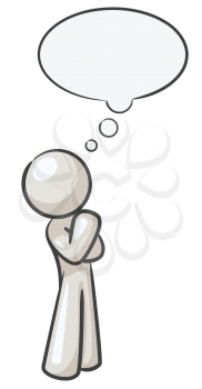 Royalty Free Clipart Image of a Guy and a Bubble