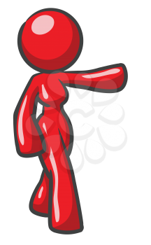 Royalty Free Clipart Image of a Woman Pointing