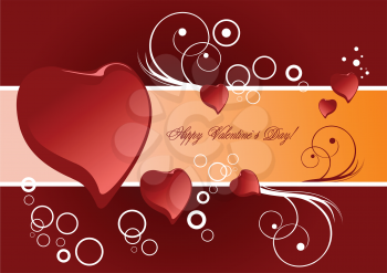Royalty Free Clipart Image of a Swirly Heart Valentine's Day Greeting
