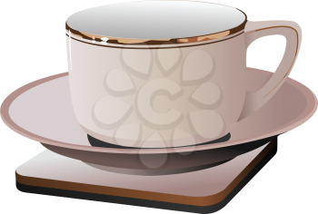 Pink cup of coffee. Vector illustration