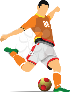 Soccer player poster. Vector illustration