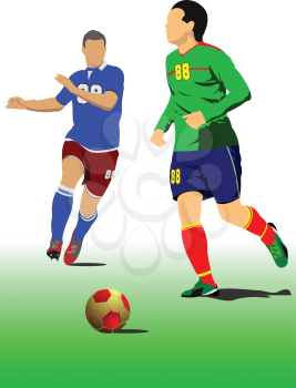 Soccer player poster. Vector illustration
