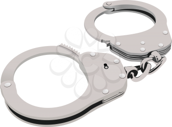 Color illustration of closed handcuffs