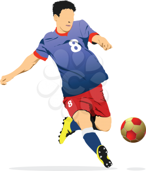 Soccer player. Vector Colored 3d illustration