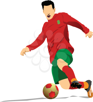 Soccer game poster. Vector Colored 3d illustration