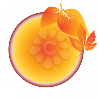 Royalty Free Clipart Image of an Autumn Leaf Medallion