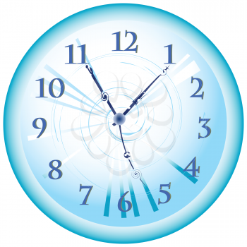 Royalty Free Clipart Image of a Blue Clock