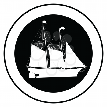 Royalty Free Clipart Image of an Old Ship