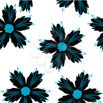 Royalty Free Clipart Image of a Floral Pattern on a White Background