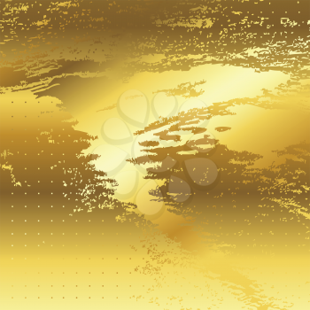 Royalty Free Clipart Image of a Yellowish Gold Metallic Background