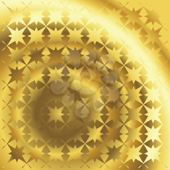 Royalty Free Clipart Image of a Polished Gold Texture With a Stars Motif
