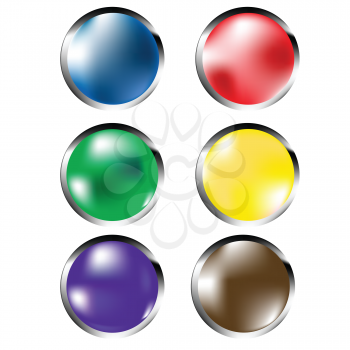 Royalty Free Clipart Image of Six Web Buttons