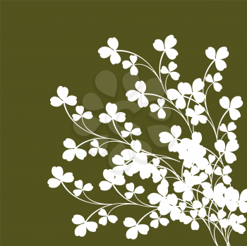 Clovers backgrounds illustration, silhouettes