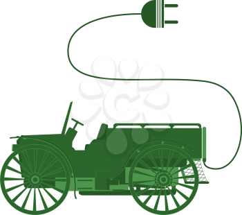 Ecocar symbol classic, isolated objects on white background