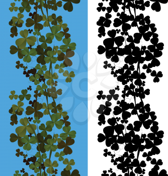 Seamless background pattern for Saint Patrick's Day in colors and black over white.