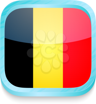 Smart phone button with Belgium flag