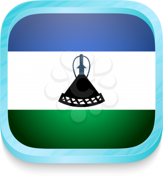 Smart phone button with Lesotho flag