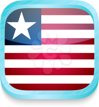Smart phone button with Liberia flag