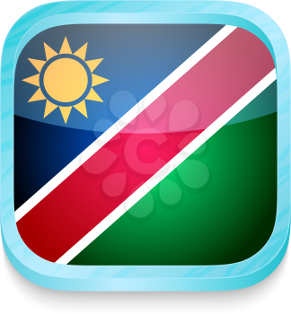 Smart phone button with Namibia flag