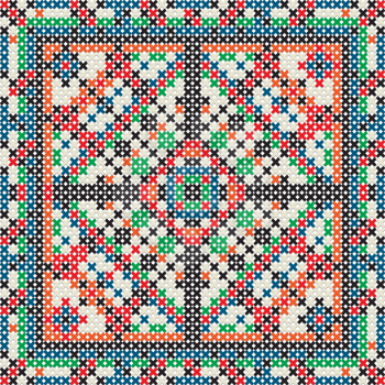 Decorative knit tile, seamless pattern