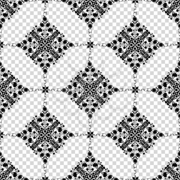 Seamless pattern with intersecting floral elements. Art Nouveau