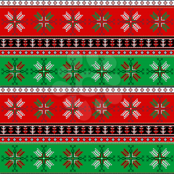 Traditional christmas knitted ornamental pattern for design
