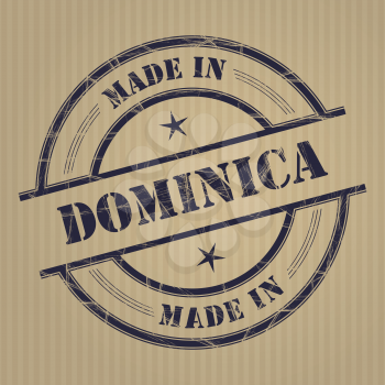 Made in  Dominica grunge rubber stamp