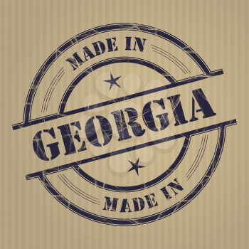 Made in Georgia grunge rubber stamp