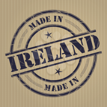 Made in Ireland grunge rubber stamp
