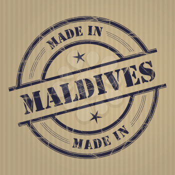 Made in Maldives grunge rubber stamp