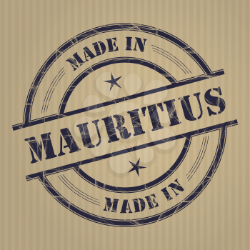 Made in Mauritius grunge rubber stamp
