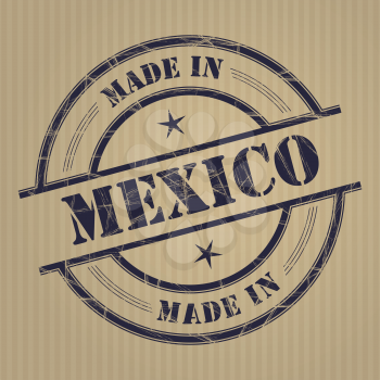 Made in Mexico grunge rubber stamp