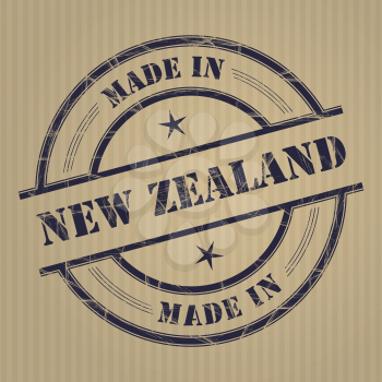 Made in New Zealand grunge rubber stamp